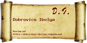 Dobrovics Ibolya névjegykártya