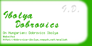 ibolya dobrovics business card